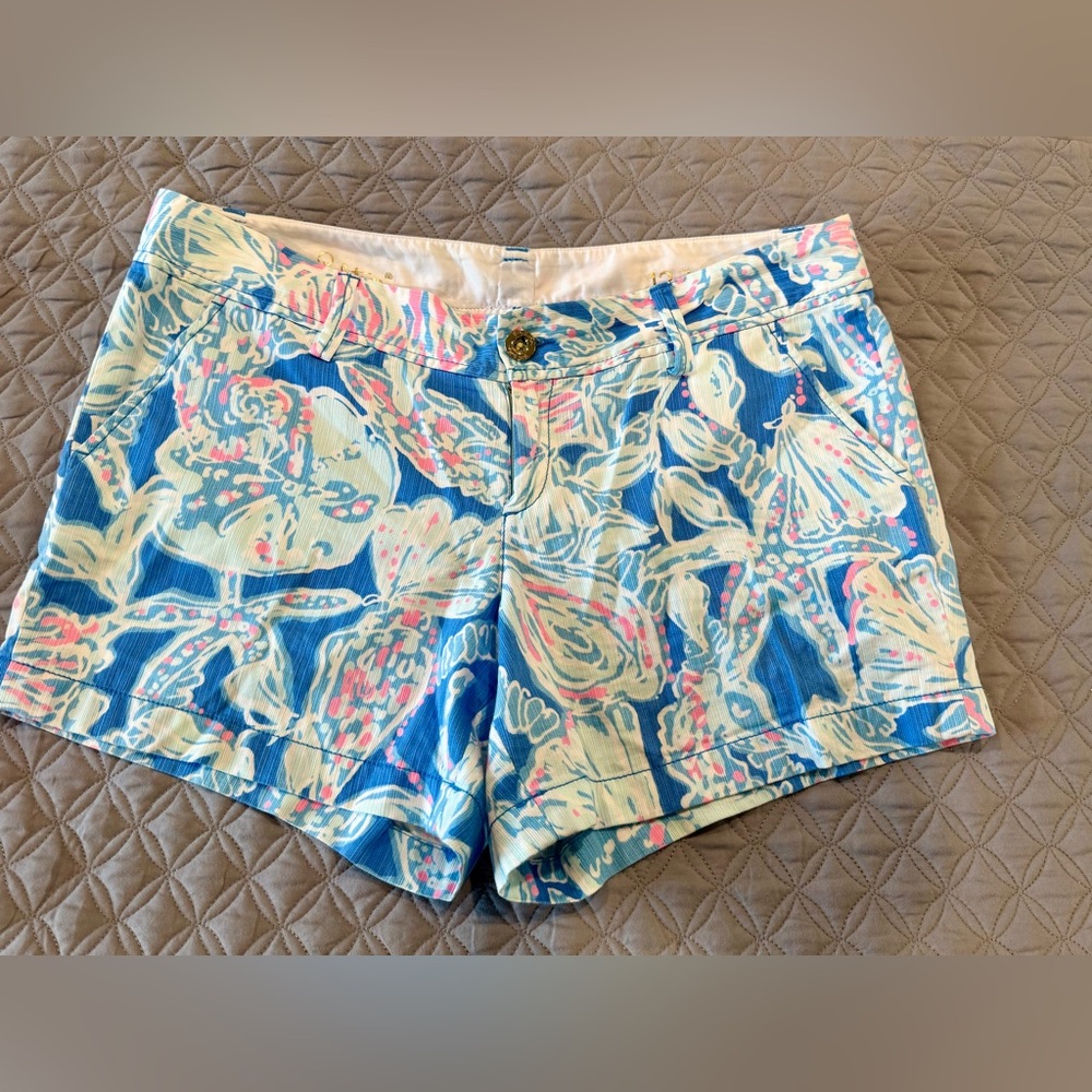 Lilly Pulitzer The Callahan Short Blue and Pink Floral Women's Shorts